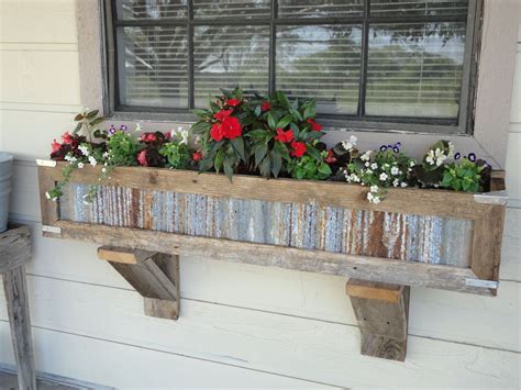 rustic metal window box|outdoor wooden window flower boxes.